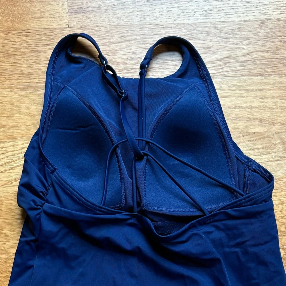 Lands' End Navy Swim Tankini Top